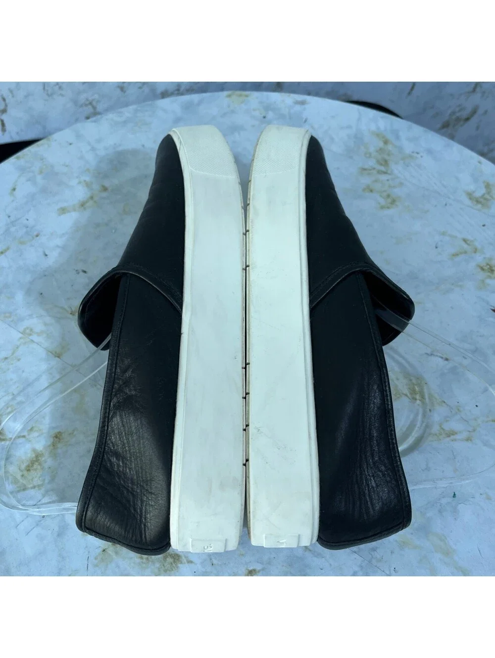 Vince Warren Women's Size 10M Shoes Black White Leather Comfort Fashion Sneakers